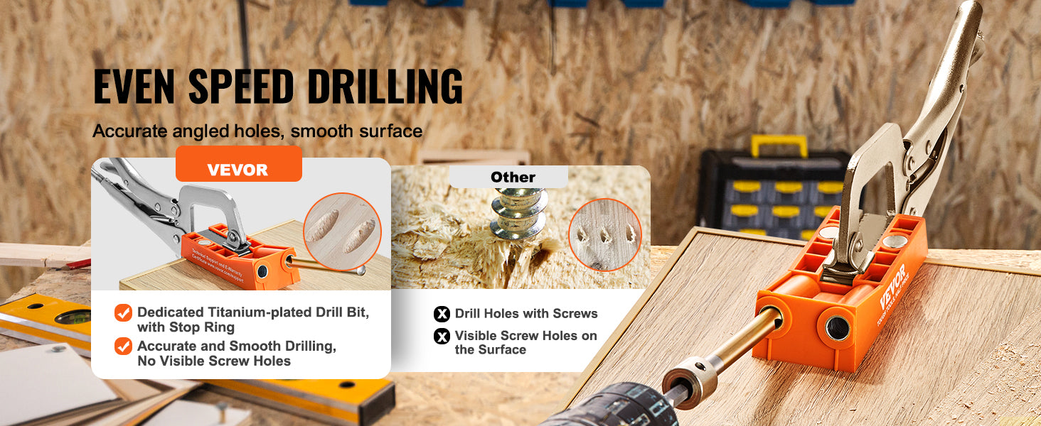 Pocket Hole Jig Kit with 56 Pieces